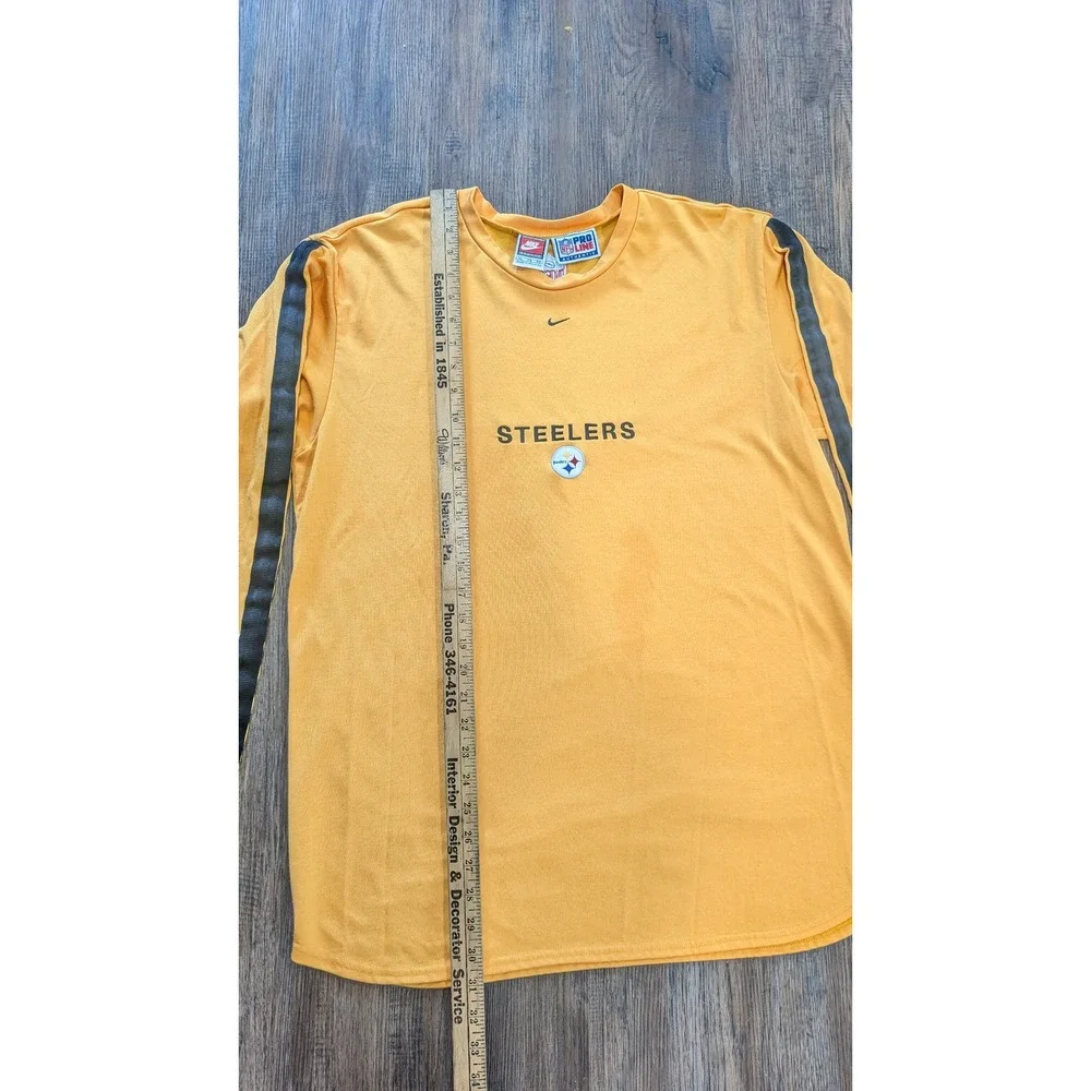 Vintage Nike NFL Pro Line Pittsburgh Steelers Long Sleeve Shirt yellow Mens XL